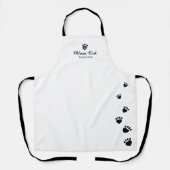 Tablier Empreinte de patte animal de compagnie noir et bla (Recto)