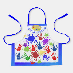 Tablier Empreintes à main désagréable artiste au travail d