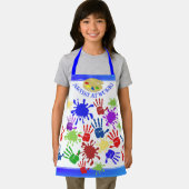 Tablier Empreintes à main désagréable artiste au travail d (Insitu)