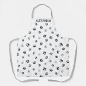 Tablier Empreintes de pattes amusants Motif argent gris no (Recto)