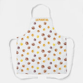 Tablier Empreintes de pattes d'automne mignons Motif perso (Recto)