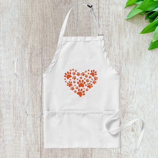Tablier Empreintes de pattes en forme de coeur
