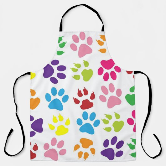 Tablier Empreintes de pattes joliment multicolores (Recto)