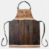 Tablier en bois rustique classique Monogramme (Recto)