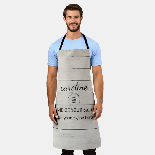 Tablier en bois rustique personnalisé (Porté)