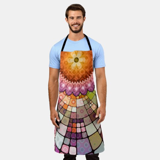 Tablier en mosaïque Abstraite colorée (Porté)