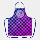 Tablier En vichy classique violet et rose (Recto)