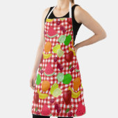 Tablier En vichy de fruits mélangés rouge et blanc (Insitu)