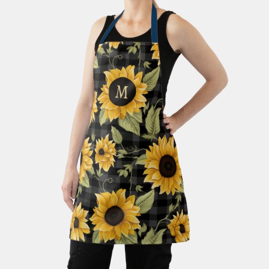 Tablier en vichy Motif tournesol (Insitu)