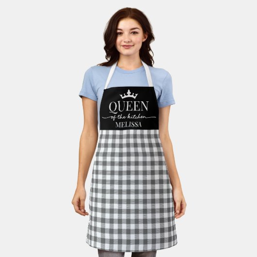 Tablier En vichy Rustique Queen of the Kitchen Apron (Porté)
