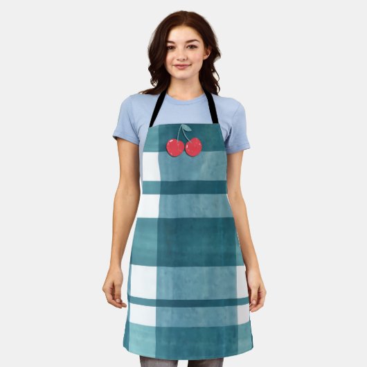 Tablier En vichy vert (Porté)