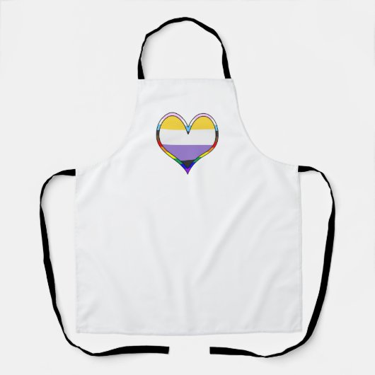 Tablier Enby Pride Heart Apron (Recto)