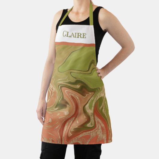 Tablier Encre d'alcool Abstraite moderne violet et monogra (Insitu)