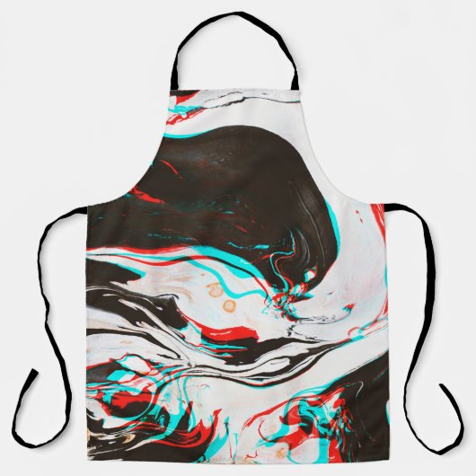 Tablier Encre Marbrée : Texture Glitch Distortie. (Recto)
