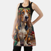 Tablier Endearing Basset Hound Dog with Christmas Wreath (Insitu)