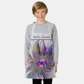 Tablier Energetic, Colorful Abstract Fractal Flower Text (Porté)