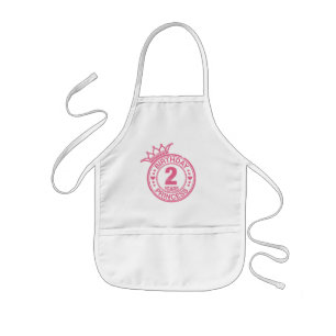 Tablier Enfant 2 ans - princesse d'anniversaire - rose