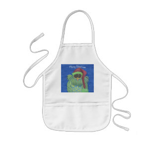 Tablier Enfant Adorable Owl with Santa Hat Kids' Apron
