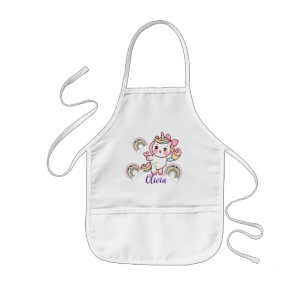 Tablier Enfant Adorable Rainbow Unicorn Enfants Customisés