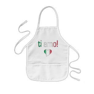 Tablier Enfant AMO de Ti ! Couleurs de drapeau de l'Italie