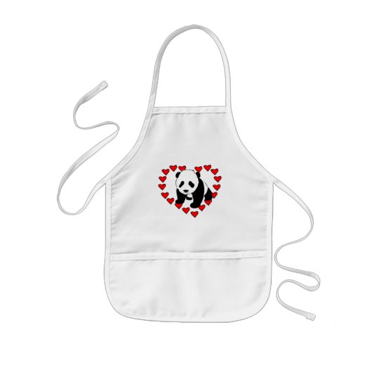 Tablier Enfant Amour d'ours panda (Devant)