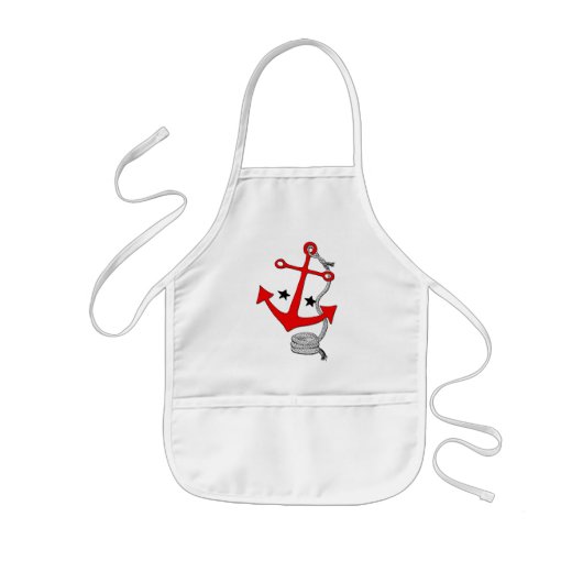 Tablier Enfant Ancres rouges (pour) (Devant)