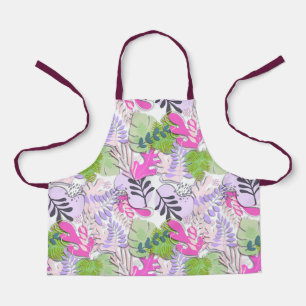 Tablier Enfant Apron : Feuilles Abstraits (blanc)