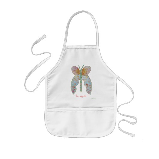 Tablier Enfant apron papillon appétit ariel (Devant)