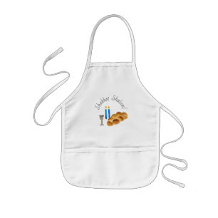 Tablier Enfant Apron Shabbat Shalom Aquarelle