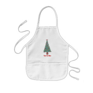 Tablier Enfant arcs et cloches de rouge sur l'arbre décoré pour