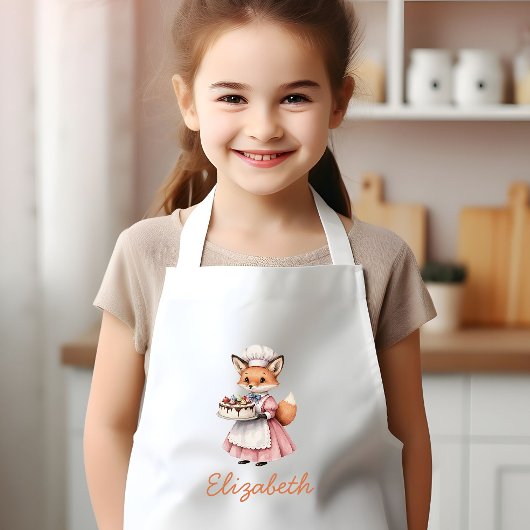 Tablier Enfant Bakery Fox Cute Personalized