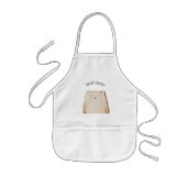 Tablier Enfant Beauté Moderne Pastel Ours Rose Avec Nom (Devant)