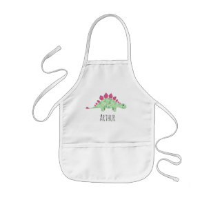 Tablier Enfant Boys Cute Dinosaur et Nom