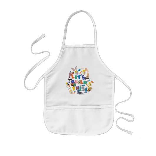 Tablier Enfant BUGS BUNNY BUILDERS™| Collage "Construisons Cela" (Devant)