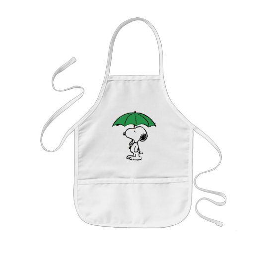 Tablier Enfant cacahuètes | Parapluie vert Snoopy (Devant)