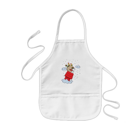 Tablier Enfant cacahuètes | Snoopy l'As Volant à Noël (Devant)