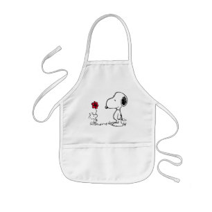 Tablier Enfant cacahuètes Snoopy & Woodstock Rouge & Noir