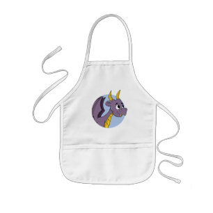 Tablier Enfant Caricature de dragon violet