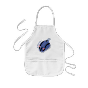 Tablier Enfant Caricature de nudibranche bleu mignon
