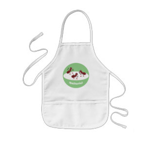 Tablier Enfant Caricature de patinage sur glace de Happy red four