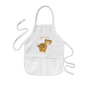 Tablier Enfant Caricature de petit tigre joyeux