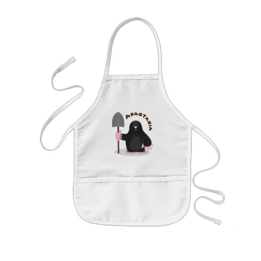 Tablier Enfant Caricature mole joyeux (Devant)