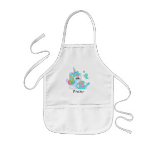 Tablier Enfant Cartoon Unicorn ajouter le nom apron