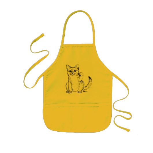 Tablier Enfant Chat Chaton Maneki Neko Invitant (Devant)