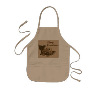Tablier Enfant Chat & Citrouille Joyeux Halloween
