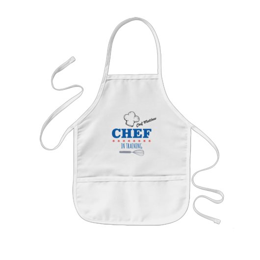 Tablier Enfant Chef en formation Bleu Apron pour enfants (Devant)