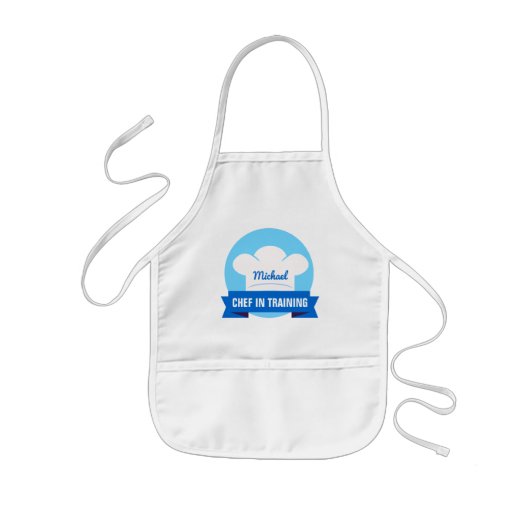 Tablier Enfant Chef en formation Tablier bleu (Devant)