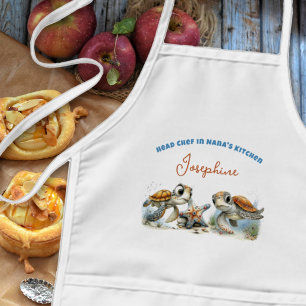 Tablier Enfant Chef Enfant Chef Tortues de Mer Personnalisé