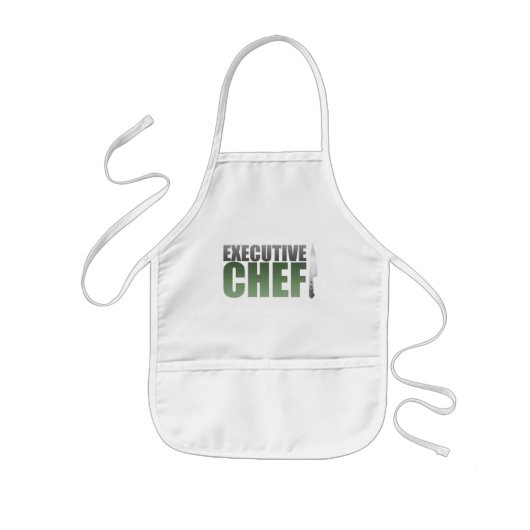 Tablier Enfant Chef exécutif vert (Devant)