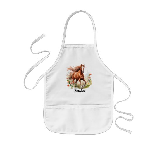 Tablier Enfant Cheval sauvage roux (Devant)